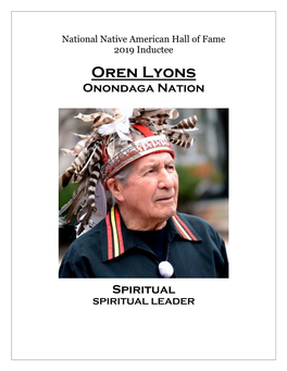 Oren Lyons Onondaga Nation