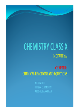 Decomposition Reactions TYPES of REACTIONS