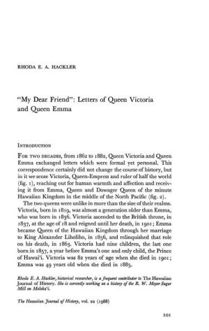Letters of Queen Victoria and Queen Emma