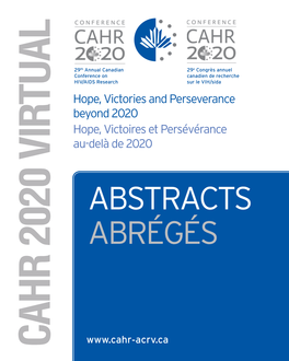 To View the CAHR 2020 Abstract Book