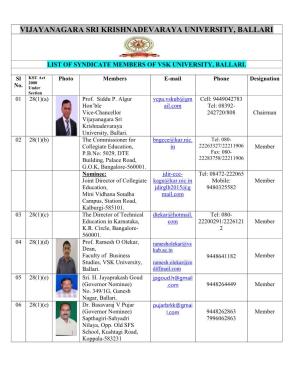 Vijayanagara Sri Krishnadevaraya University, Ballari