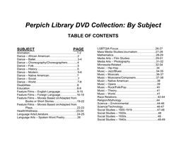 Perpich Library DVD Collection: by Subject