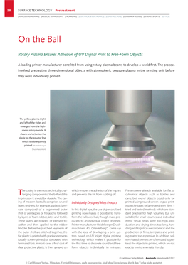 “On the Ball”: Rotary Plasma Ensures Adhesion in UV Digital Printing
