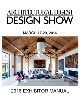 2016 Architectural Digest Design Show Exhibitor Manual