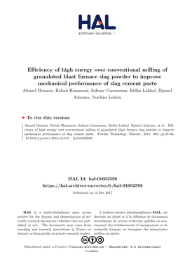 Efficiency of High Energy Over Conventional Milling of Granulated