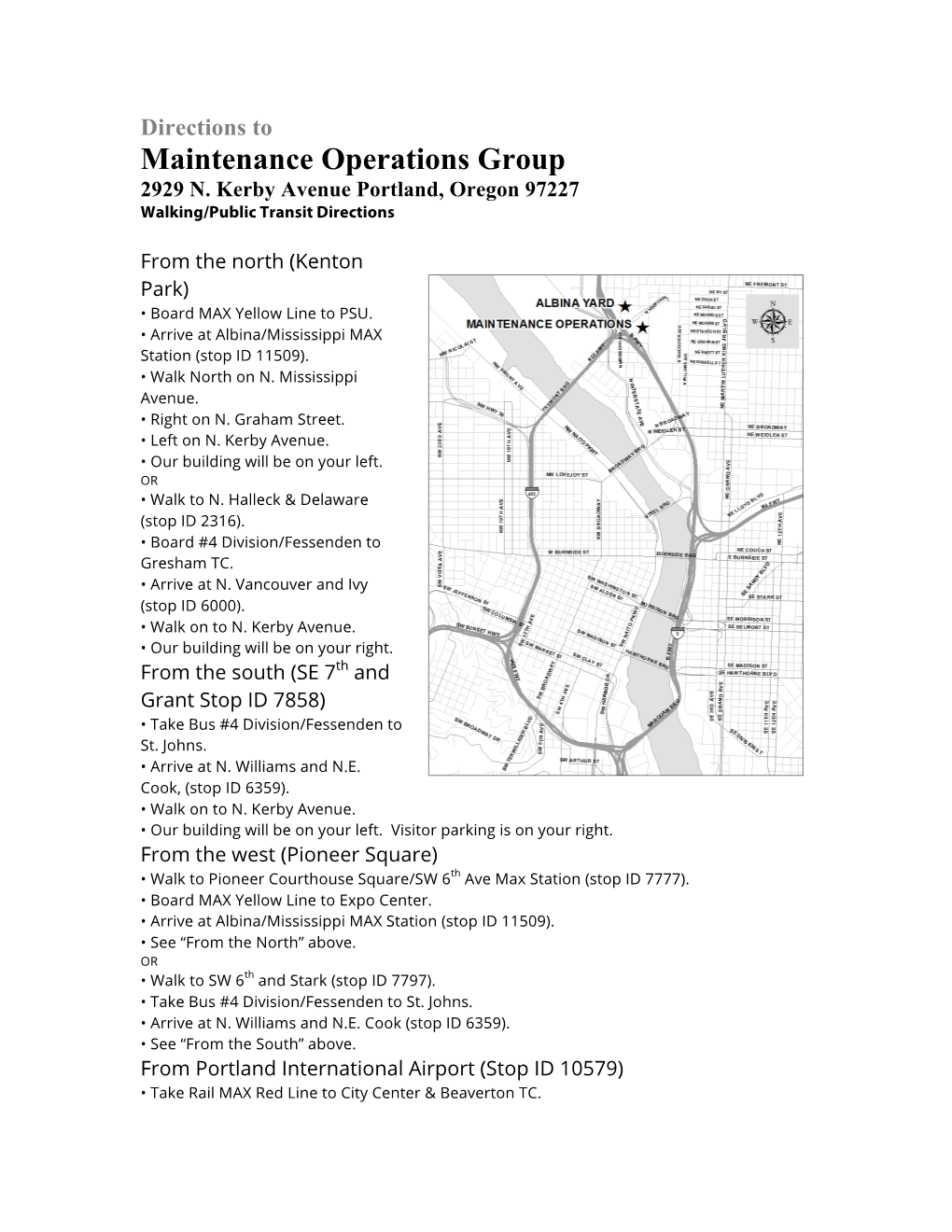 Maintenance Operations Group 2929 N