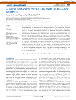 Semantic Mechanisms May Be Responsible for Developing Synesthesia