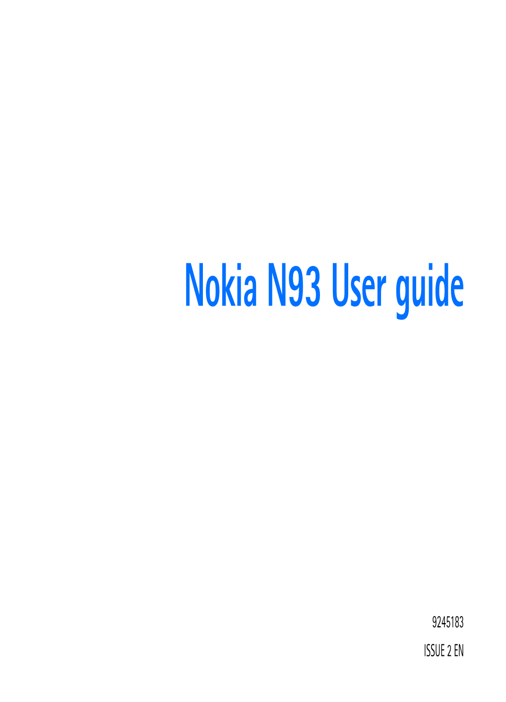 Nokia N93 User Guide