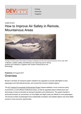 How to Improve Air Safety in Remote, Mountainous Areas
