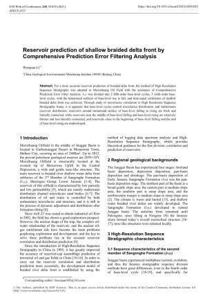 Reservoir Prediction of Shallow Braided Delta Front by Comprehensive Prediction Error Filtering Analysis