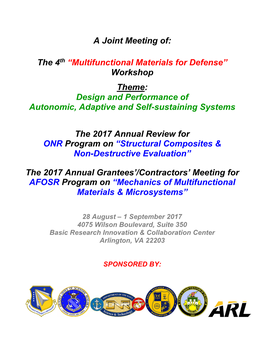 Multifunctional Materials for Defense” Workshop