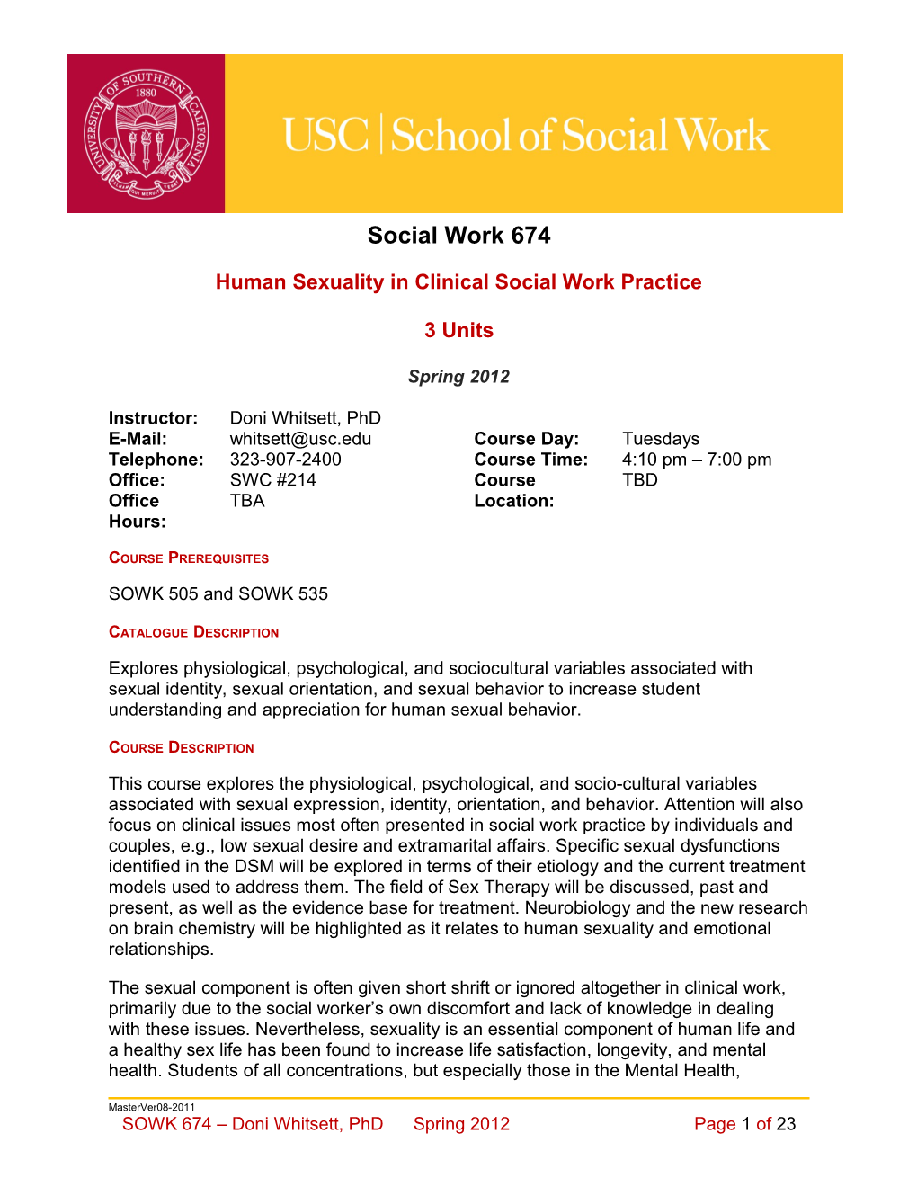 School of Social Work Syllabus Template Guide s4