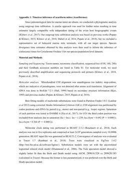 Timetree Inference of Acariform Mites