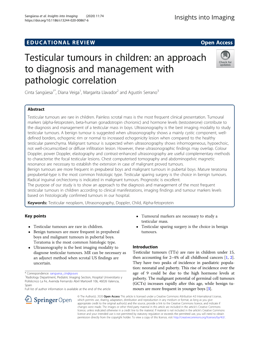 Testicular Tumours in Children: an Approach to Diagnosis And