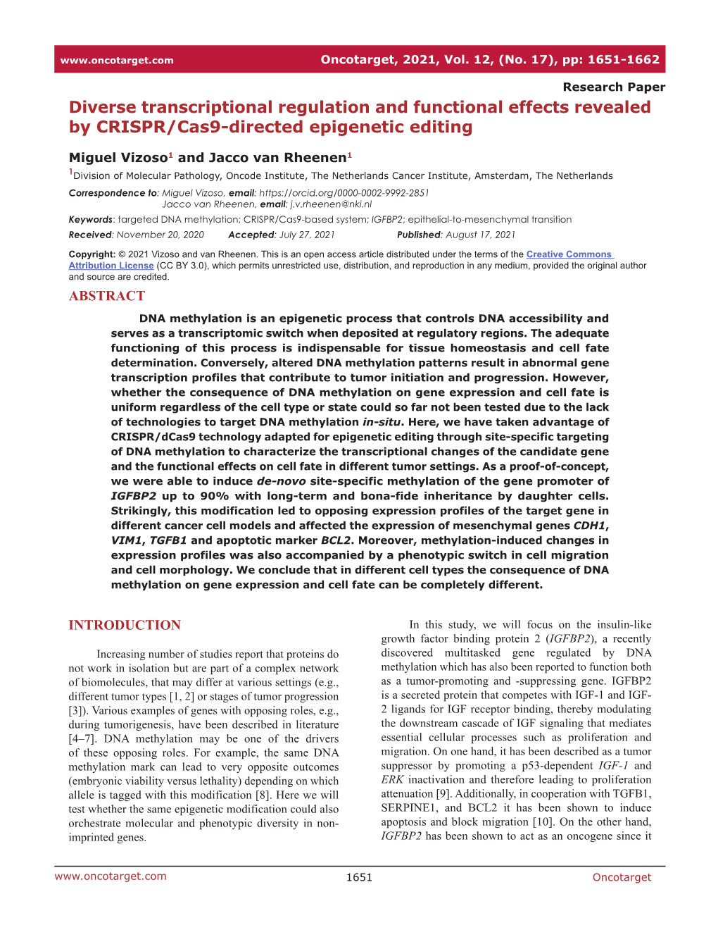 Diverse Transcriptional Regulation and Functional Effects Revealed by CRISPR/Cas9-Directed Epigenetic Editing