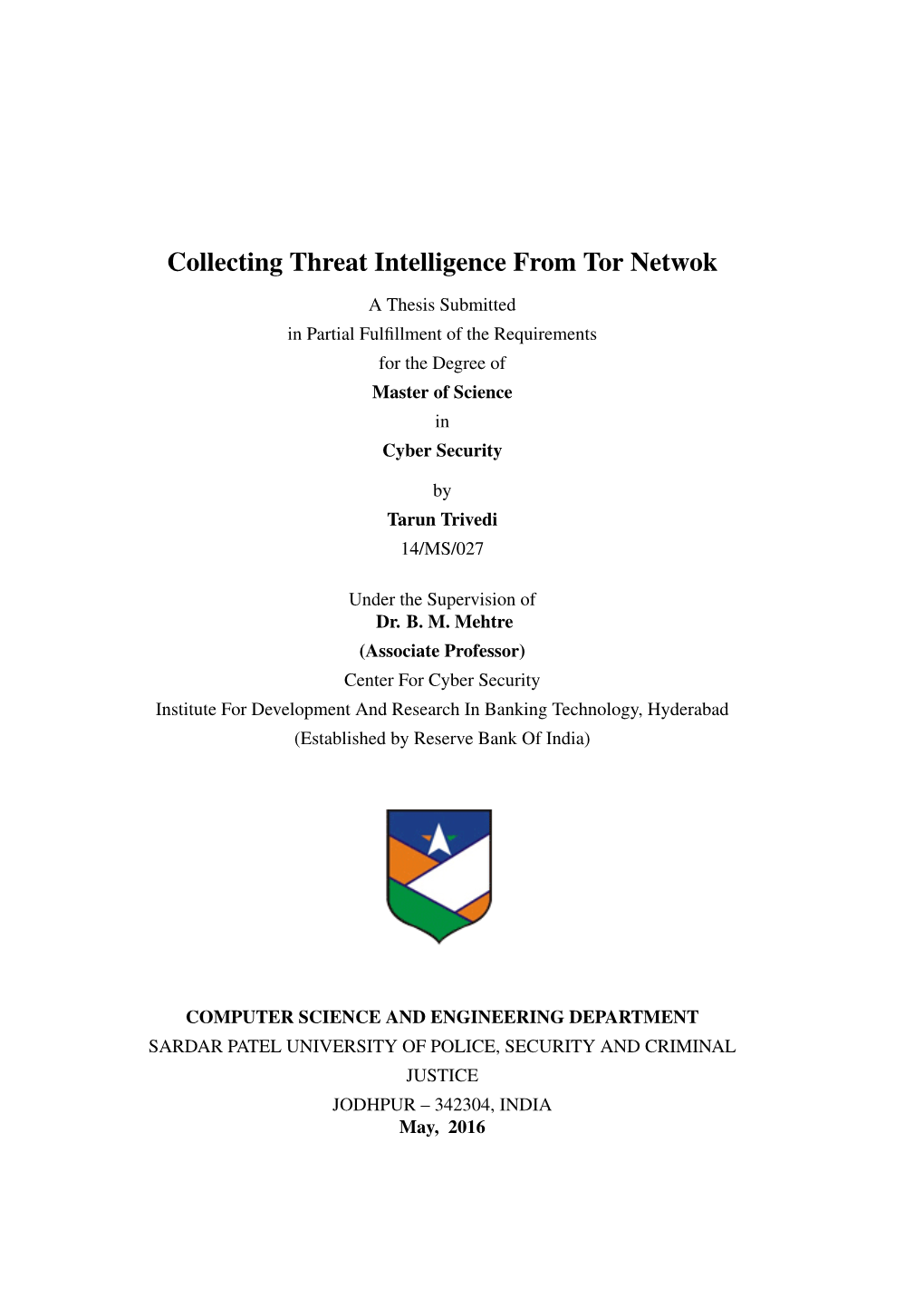 Collecting Threat Intelligence from Tor Netwok