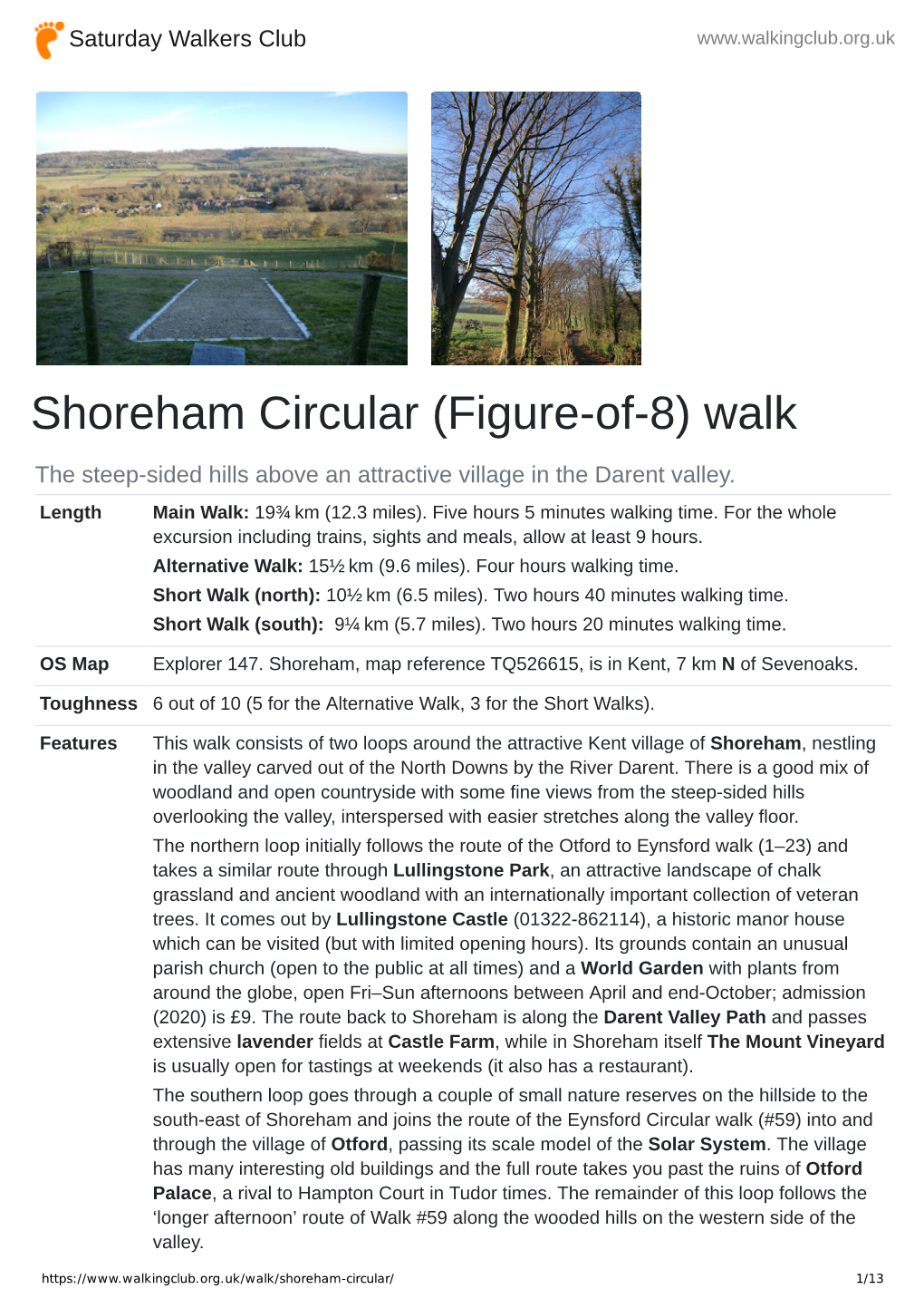 Shoreham Circular (Figure-Of-8) Walk