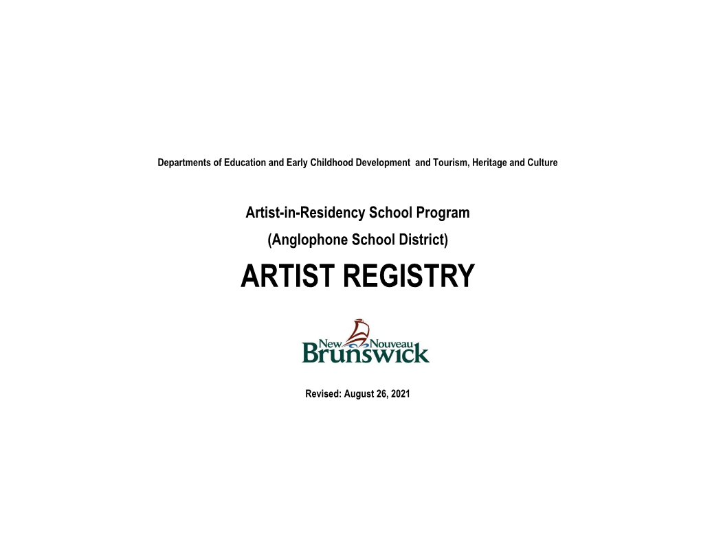 Artist Registry