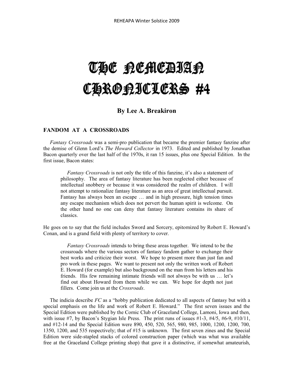 The Nemedian Chroniclers #4