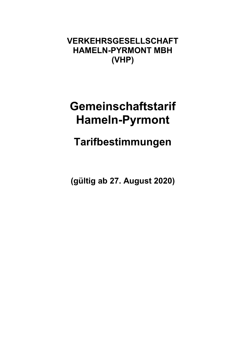 Beförderungstarif U. Allgemeine Tarifbestimmungen