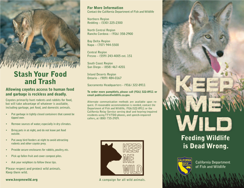 Keep Me Wild Coyote Brochure