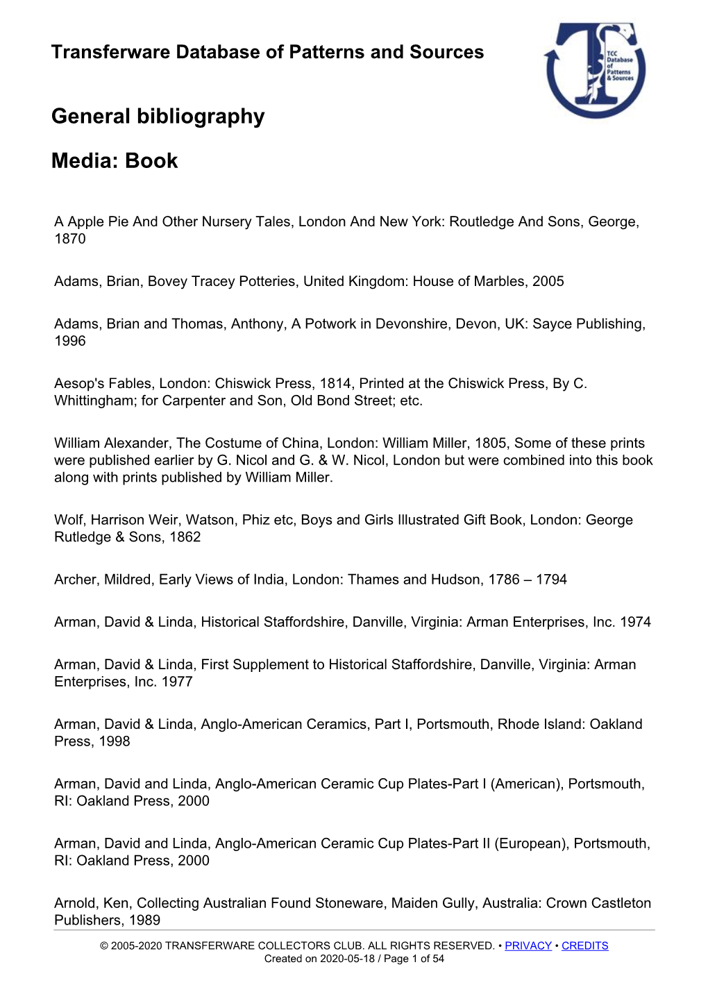 General Bibliography Media: Book