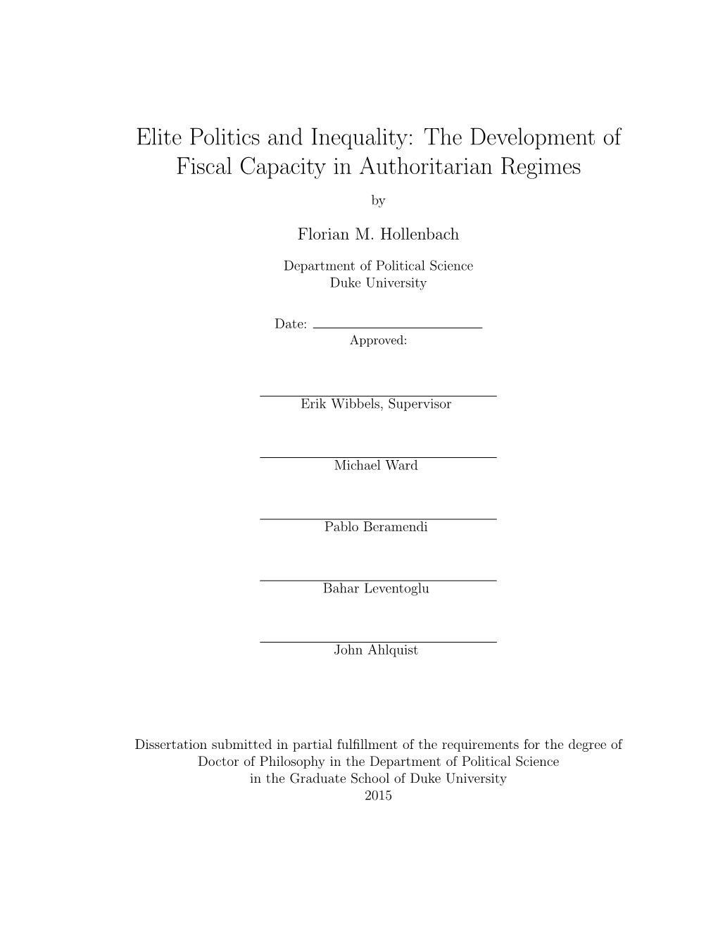 The Development of Fiscal Capacity in Authoritarian Regimes