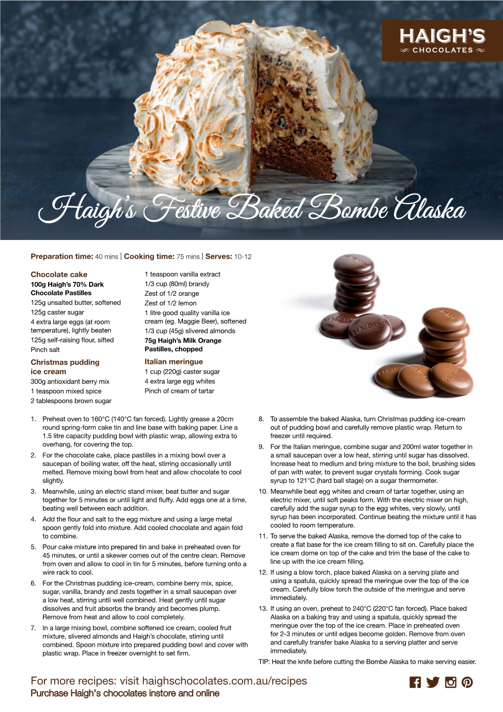 Haigh's Festive Baked Bombe Alaska