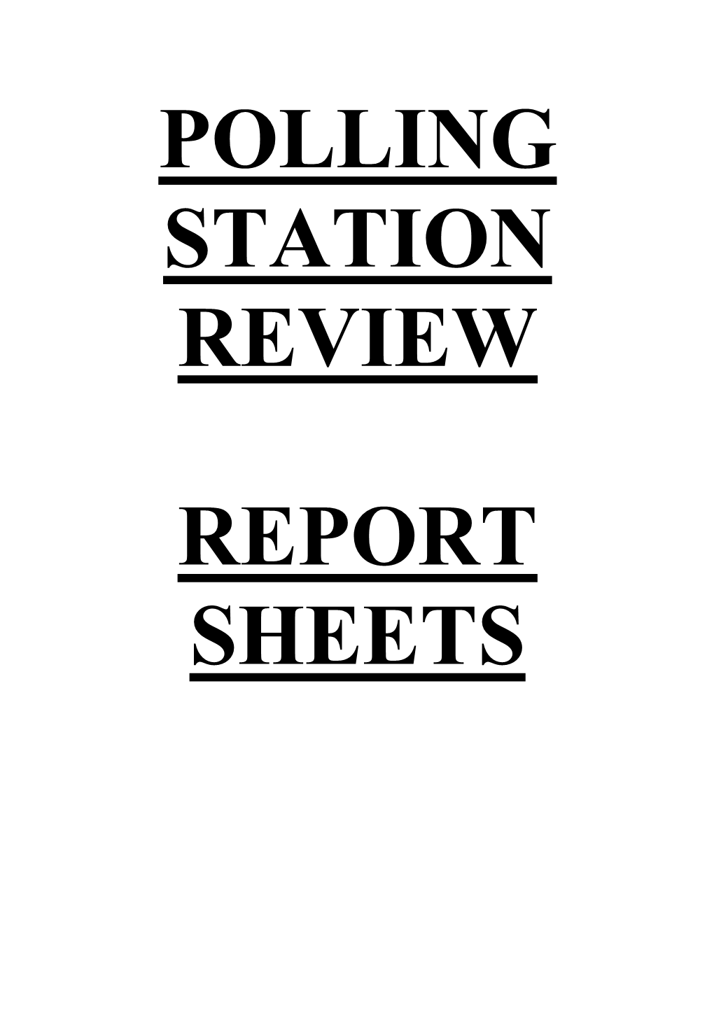 Polling Districts and Polling Places