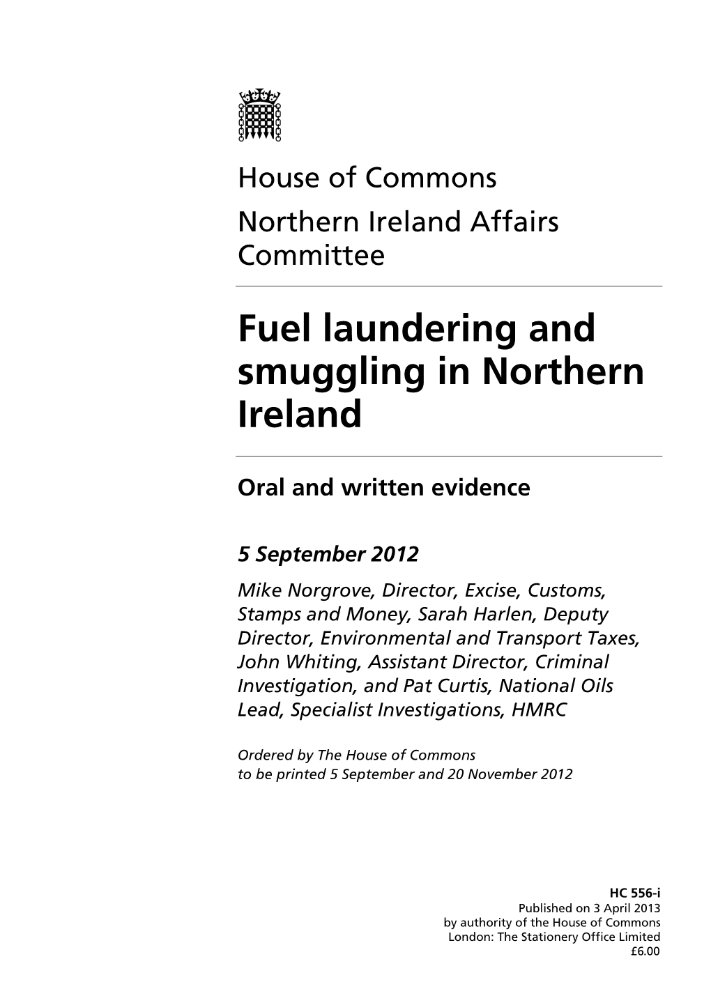Fuel Laundering and Smuggling in Northern Ireland