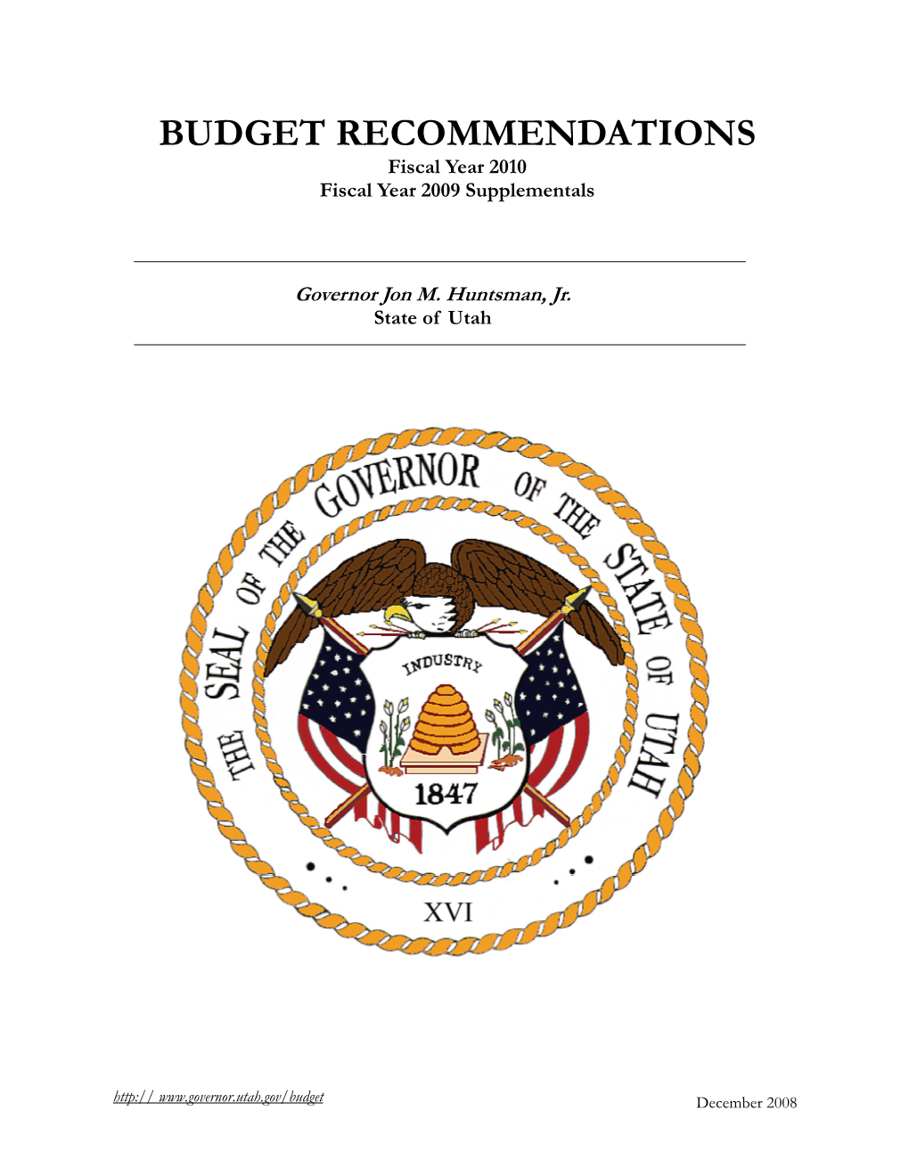 2010 Budget Recommendations