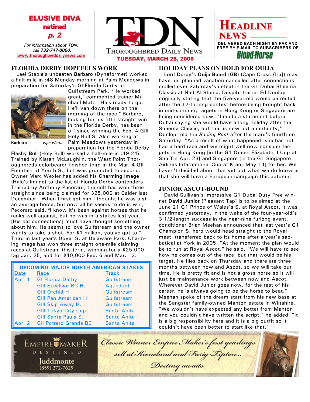 HEADLINE NEWS • 3/28/06 • PAGE 2 of 6