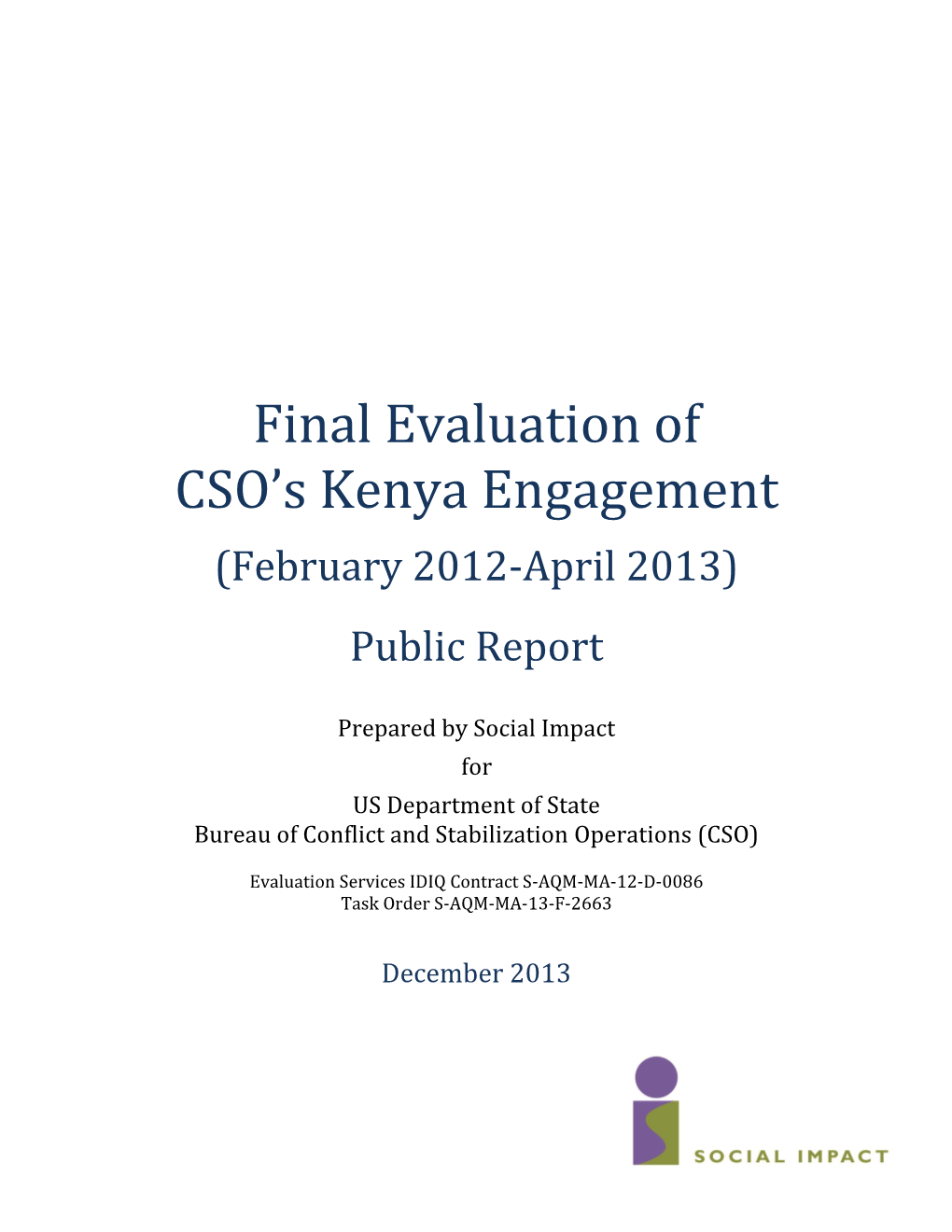 Final Evaluation of CSO's Kenya Engagement