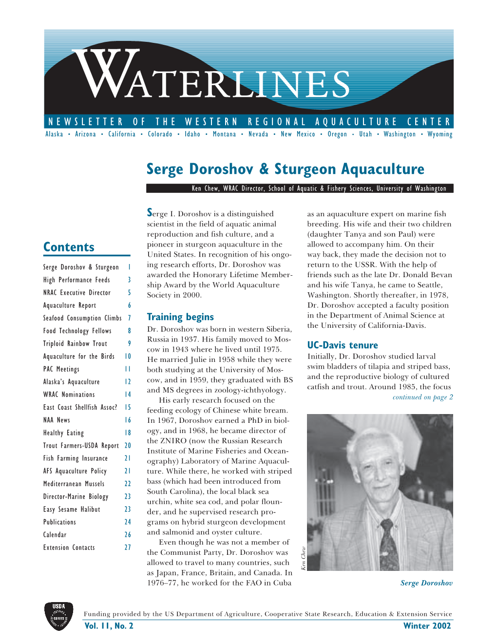 Winter 2002 Winter 2002 Waterlines