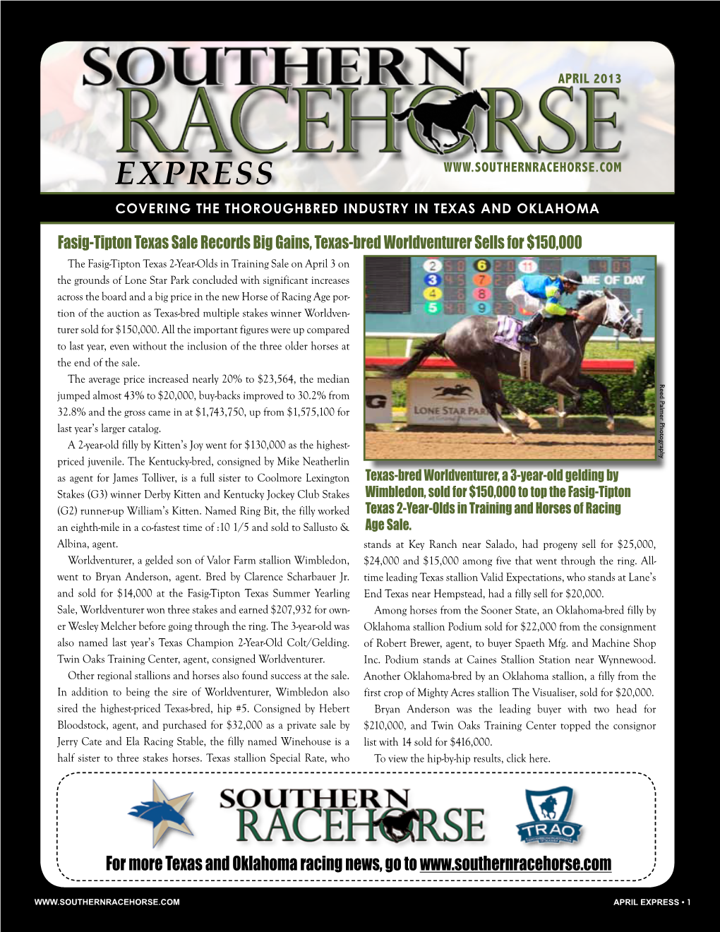 Express Covering the Thoroughbred Industry in Texas and Oklahoma