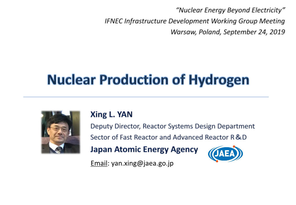 3-2. JAEA Nuclear Production of Hydrogen