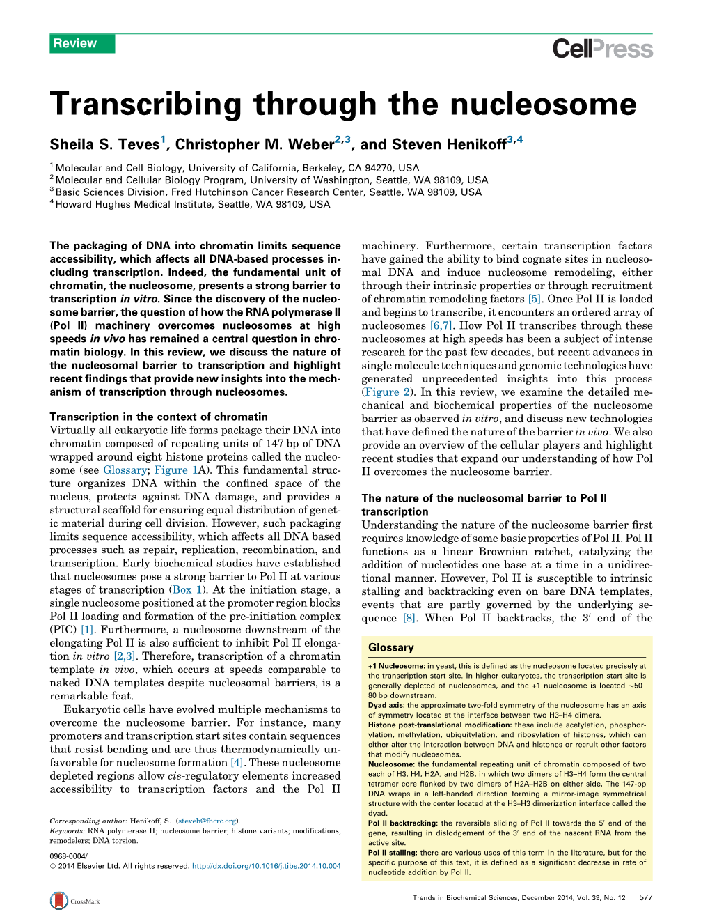 Transcribing Through the Nucleosome