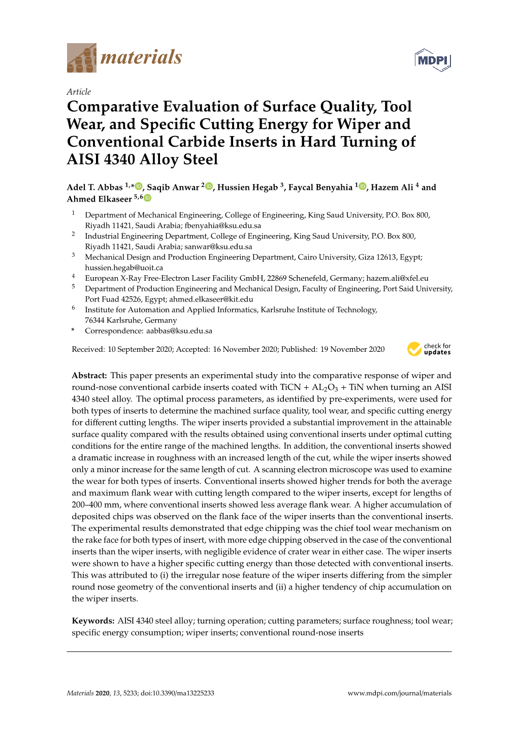 Comparative Evaluation of Surface Quality, Tool Wear, and Specific