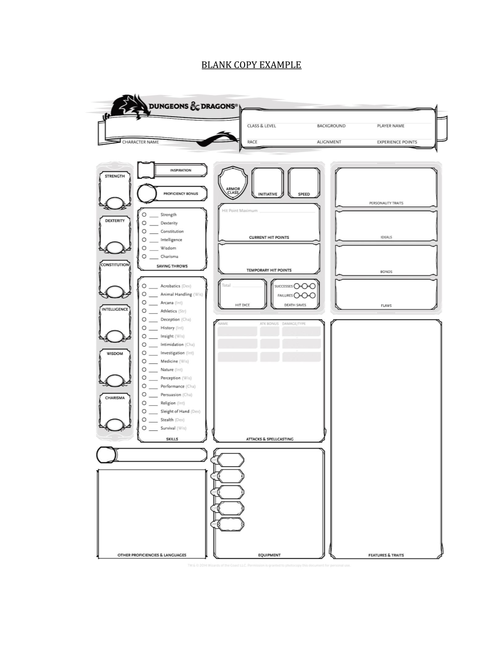 How to Read a Character Sheet