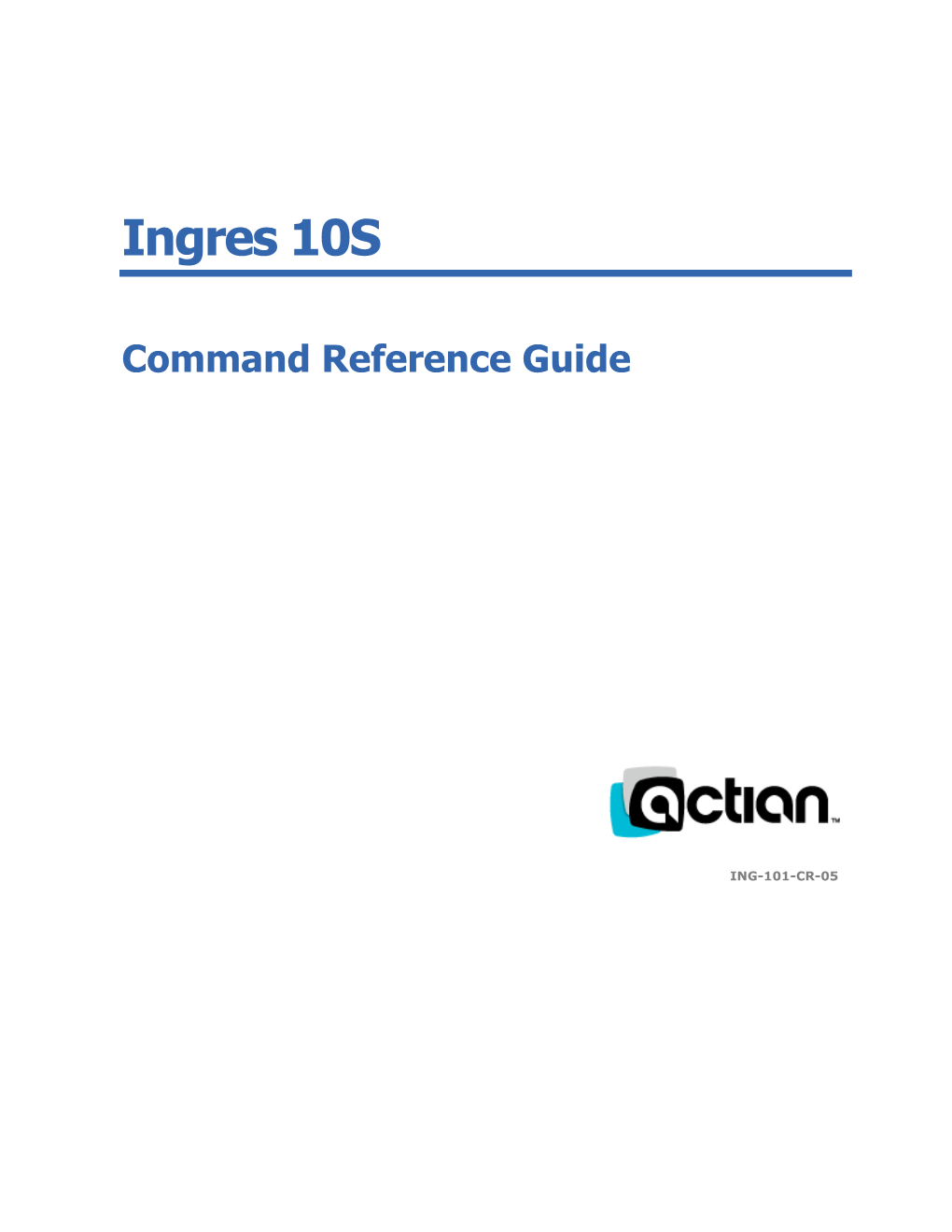 Ingres 10.1 Command Reference Guide