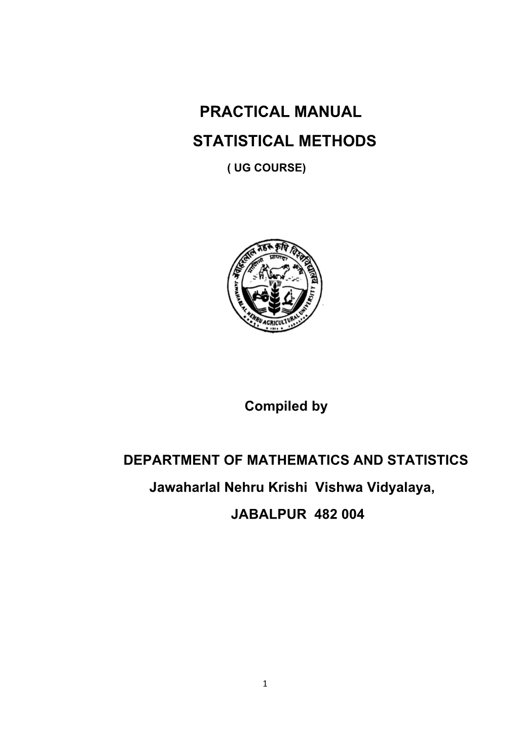 Practical Manual Statistical Methods