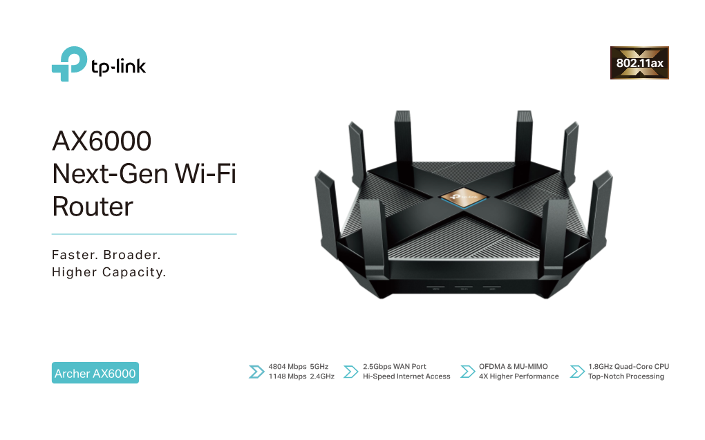 TP-LINK Archer AX6000 Next-Gen Wi-Fi Router Datasheet