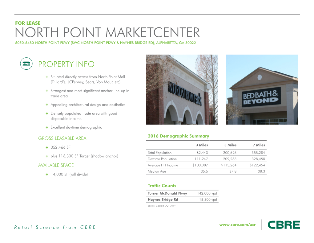 North Point Marketcenter 6050-6480 North Point Pkwy (Swc North Point Pkwy & Haynes Bridge Rd), Alpharetta, Ga 30022