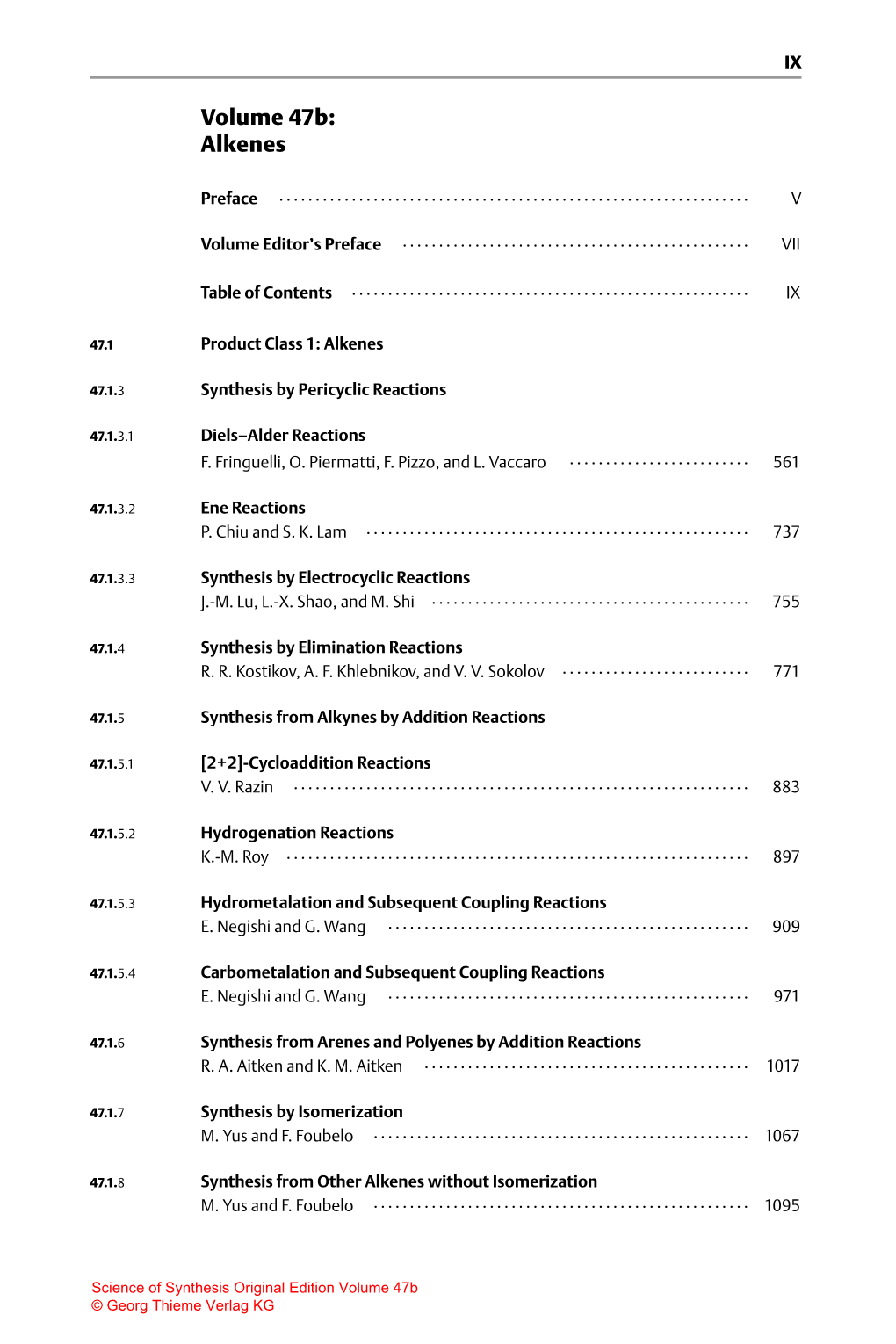 Volume 47B: Alkenes