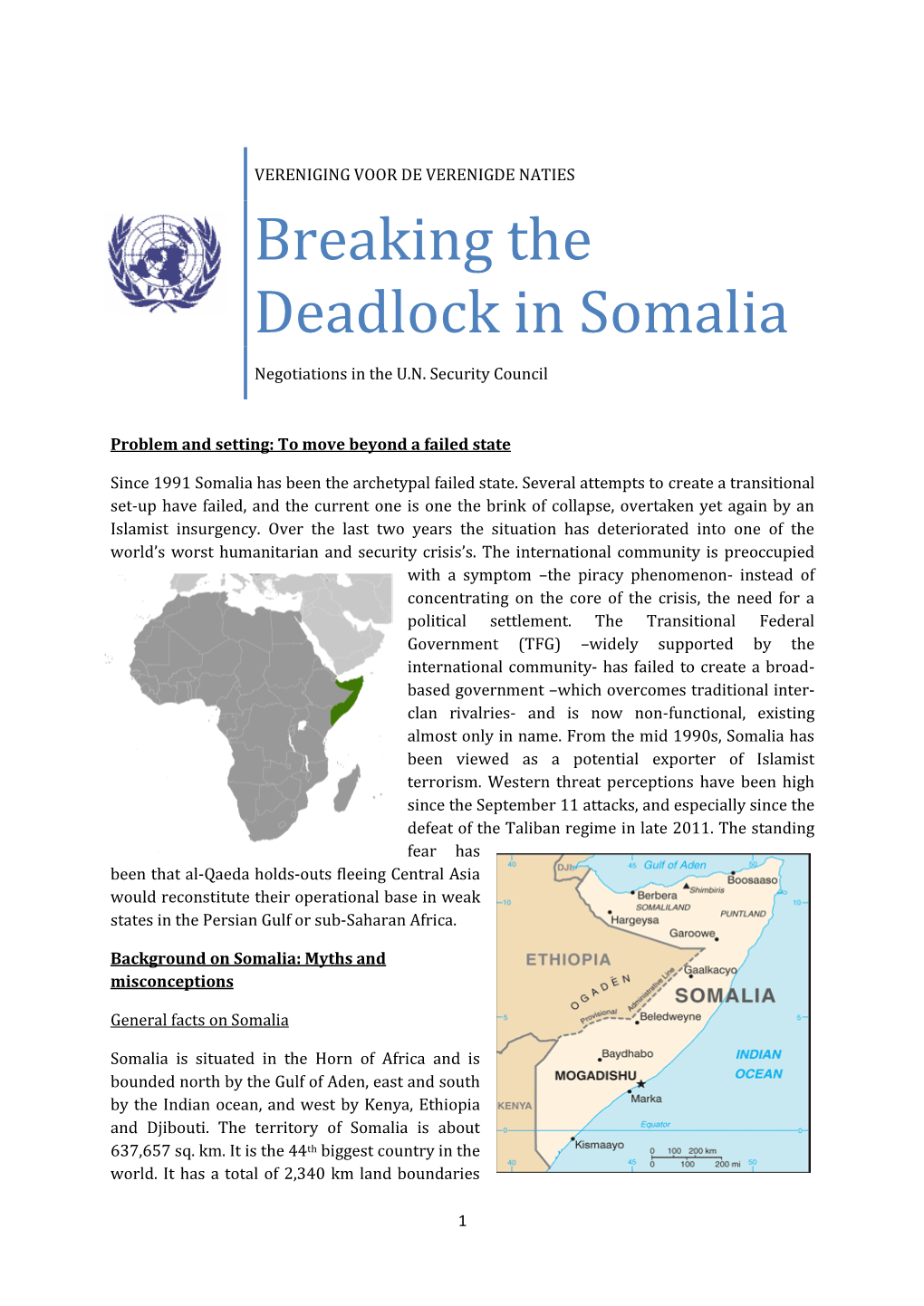Breaking the Deadlock in Somalia