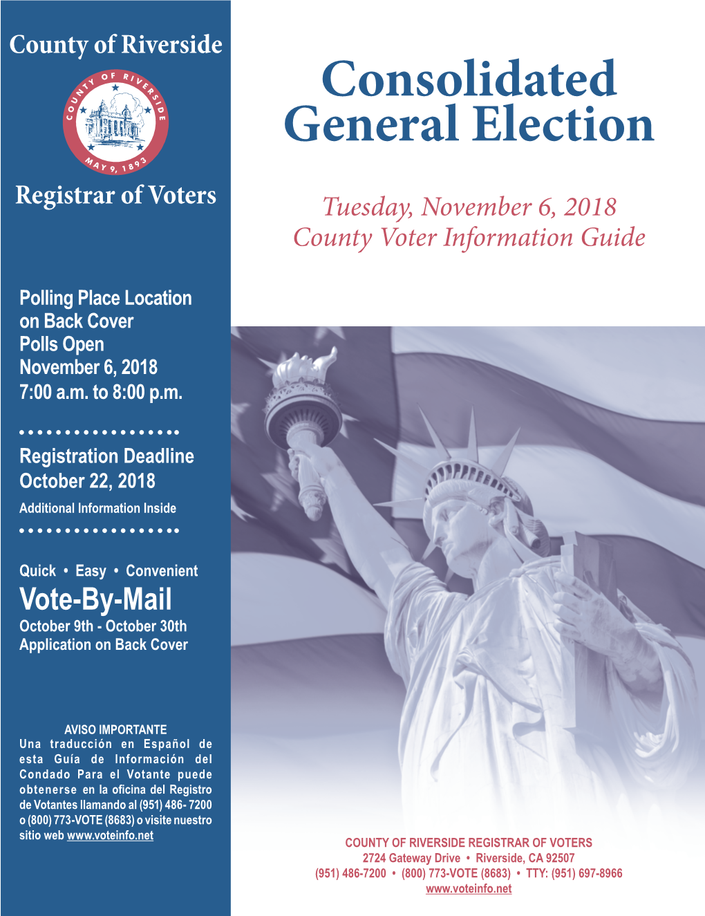 Voter Information Guide NAME AS REGISTERED ADDRESS (IF DIFFERENT)