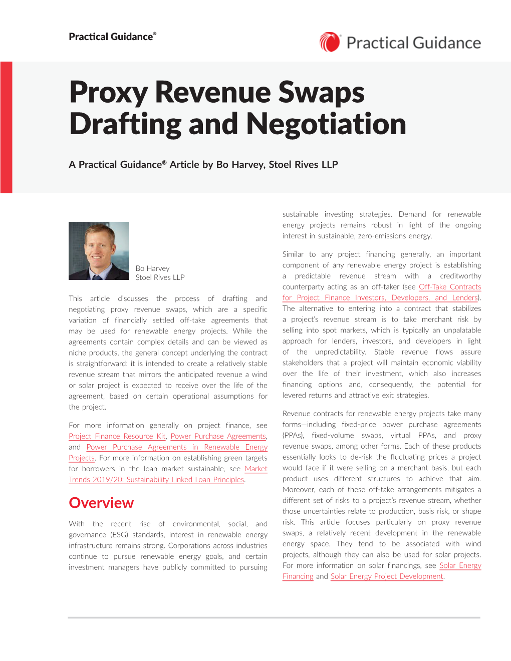 Proxy Revenue Swaps Drafting and Negotiation