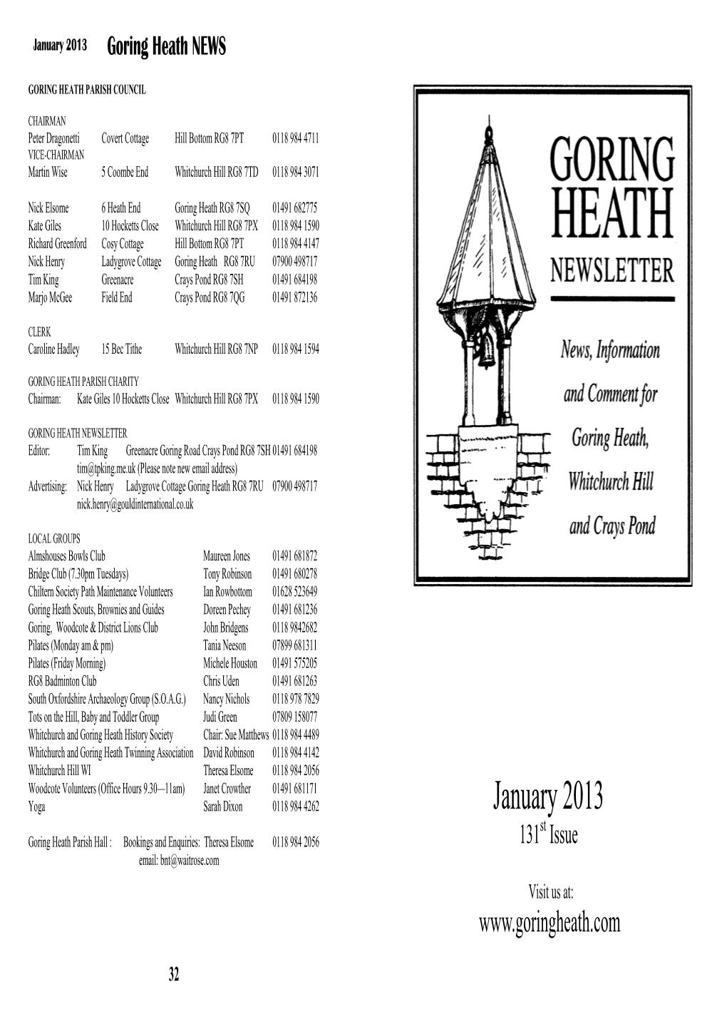 January 2013 Goring Heath NEWS Goring Heath NEWS January 2013