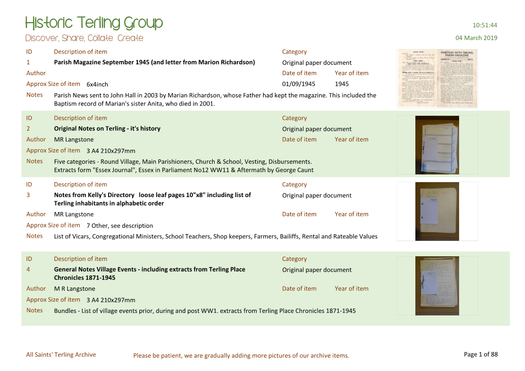 Historic Terling Group