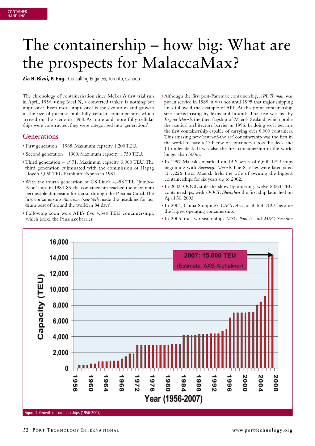 The Containership – How Big: What Are the Prospects for Malaccamax? Zia H